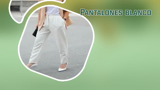 Pantalon formal blanco mujer